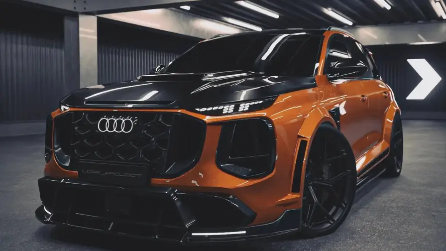 Audi SQ7 Angry Orange: concept CGI cu widebody și putere